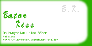 bator kiss business card